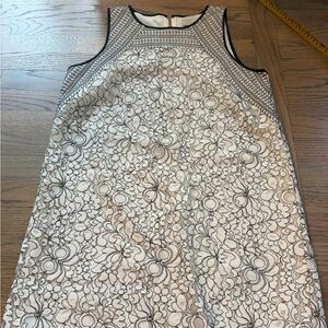 Ann Taylor LOFT Black & Ivory Lace Shift Dress | Size 8 | Sleeveless